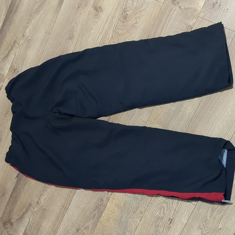 Vintage Nike Pants Black Red Stripe‎ Lined Windbreaker Basketball warm size M - Picture 4 of 10